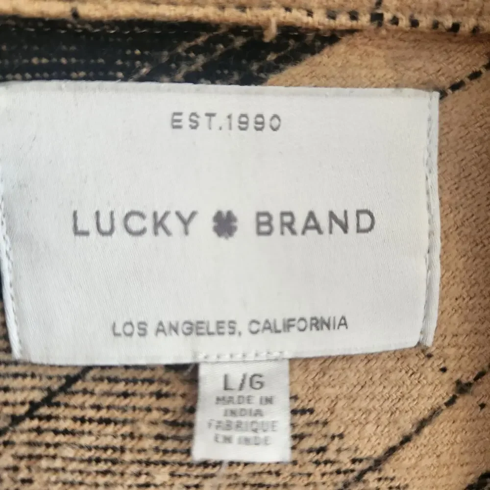 Lucky‎ Brand Women's Size Large Yellow/Black Plaid Shacket New